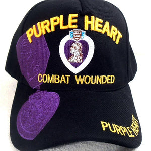 Cap/Hat U.S. Veterans Military Purple Heart 3D Embroidered